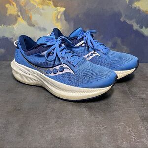 Saucony Triumph 21 Women’s Blue Running Shoes Size 10